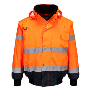 BLOUSON BOMBER  3-EN-1 HAUTE VISIBILITÉ BICOLORE