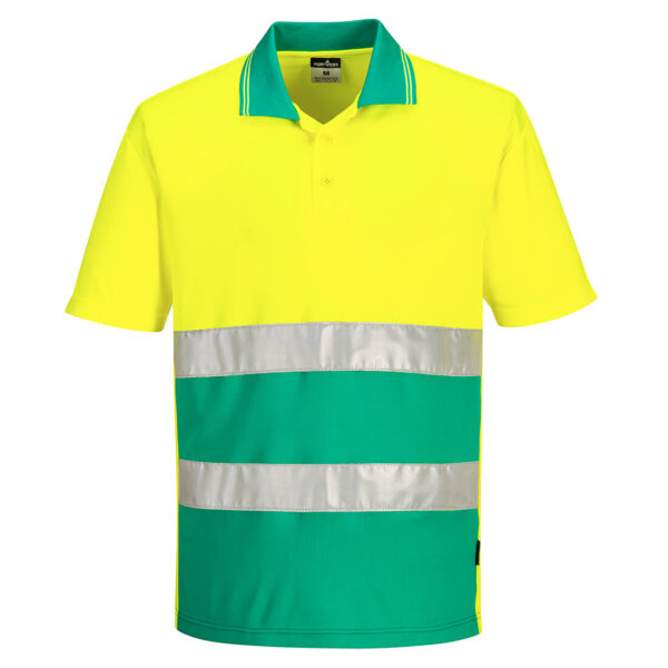 POLO CONTRASTÉ LÉGER HAUTE VISIBILITÉ M/C
