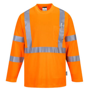 T-SHIRT HI-VIS MANCHES LONGUES AVEC POCHE