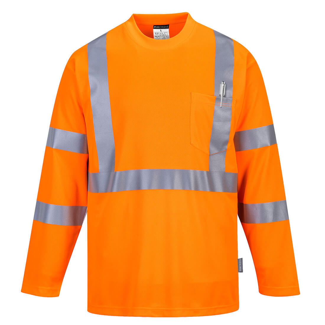T-SHIRT HI-VIS MANCHES LONGUES AVEC POCHE