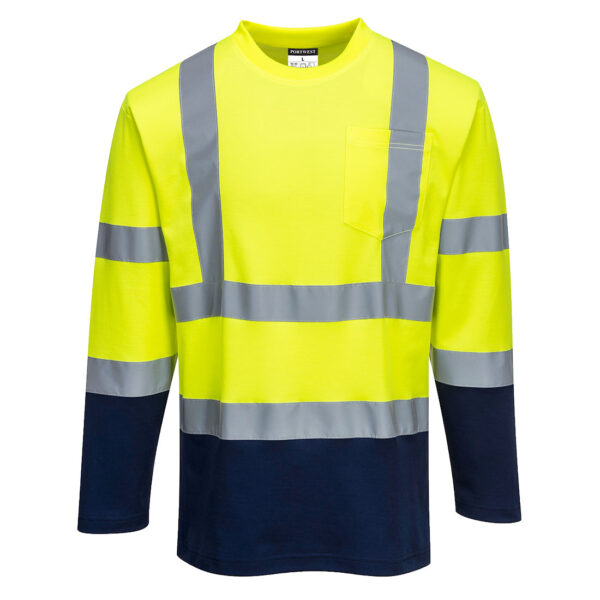 T-SHIRT COTON COMFORT BICOLORE MANCHES LONGUES