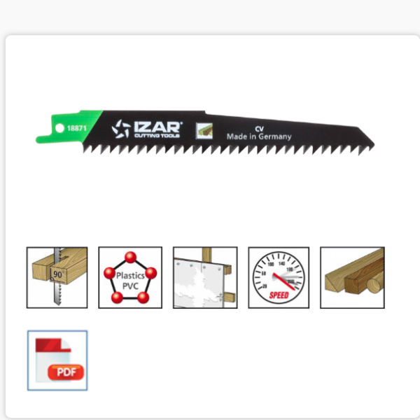 Lame Scie Sabre Bois Coupe rapide droite 4,2x150/130mm (Pack de 5)
