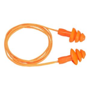 Bouchon d'oreille TPR avec cordon réutilisable Orange (50 paires)